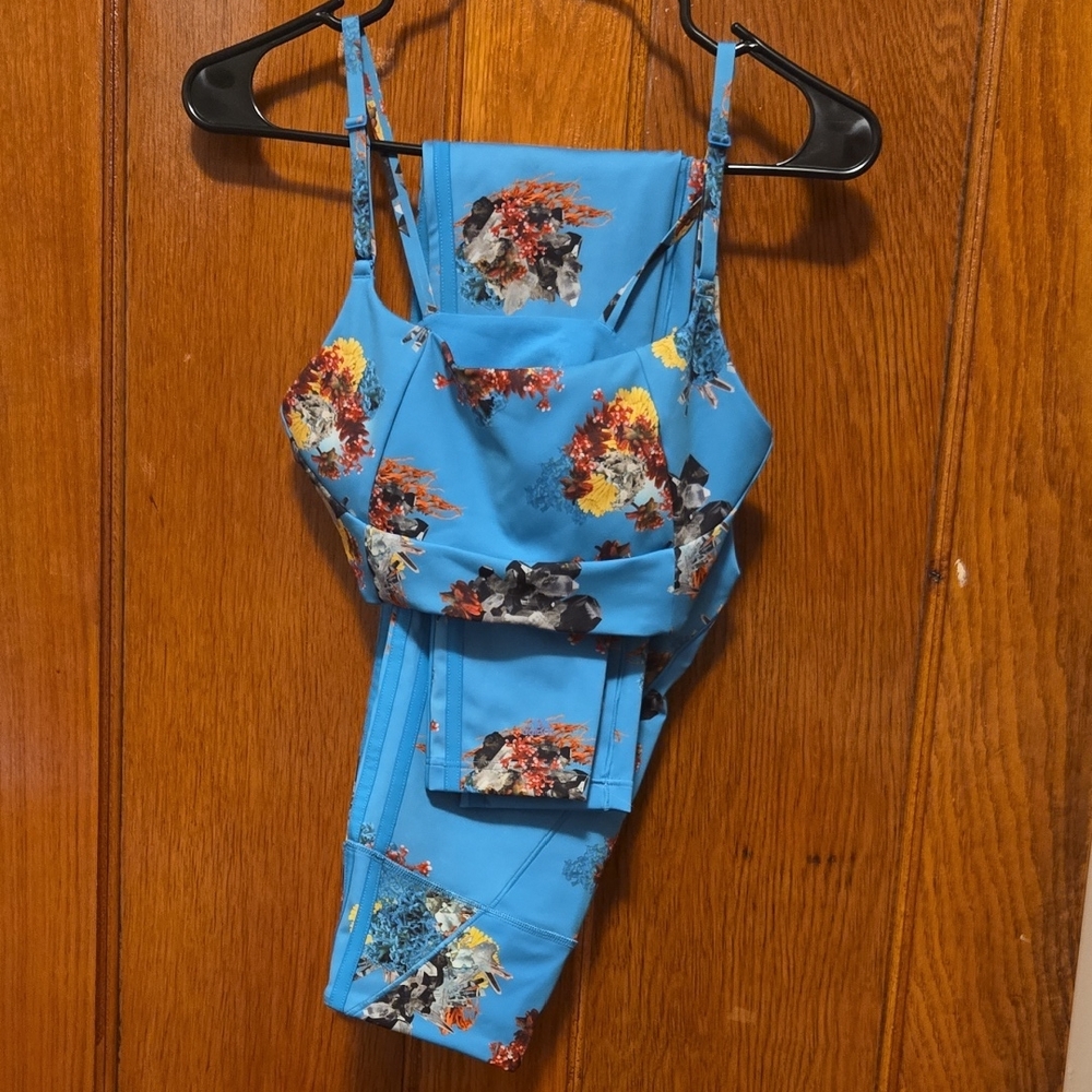 IVY PARK X Adidas Blue Activewear Top And Bottom Set